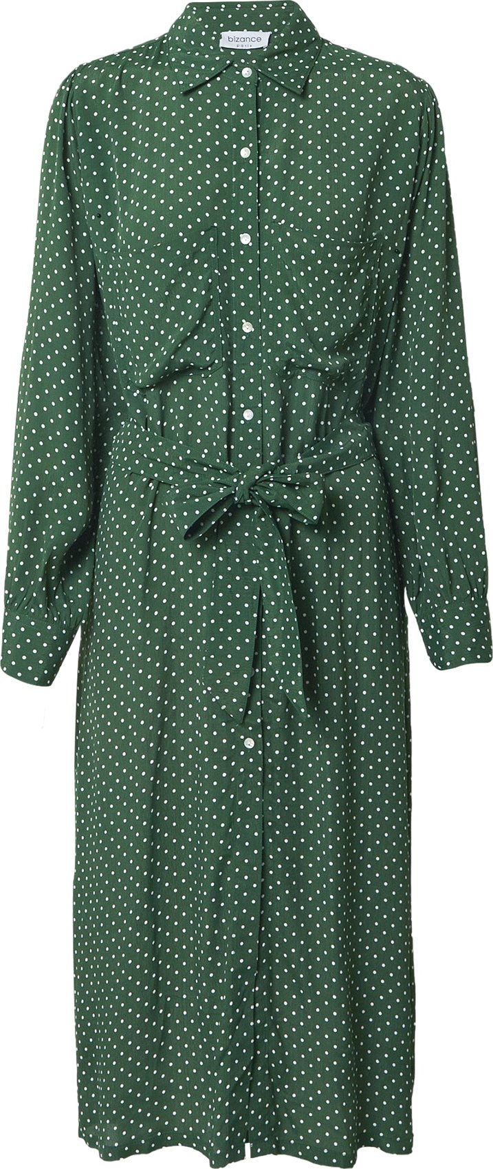 Bizance Paris Košilové šaty 'CLORIS' zelená / bílá