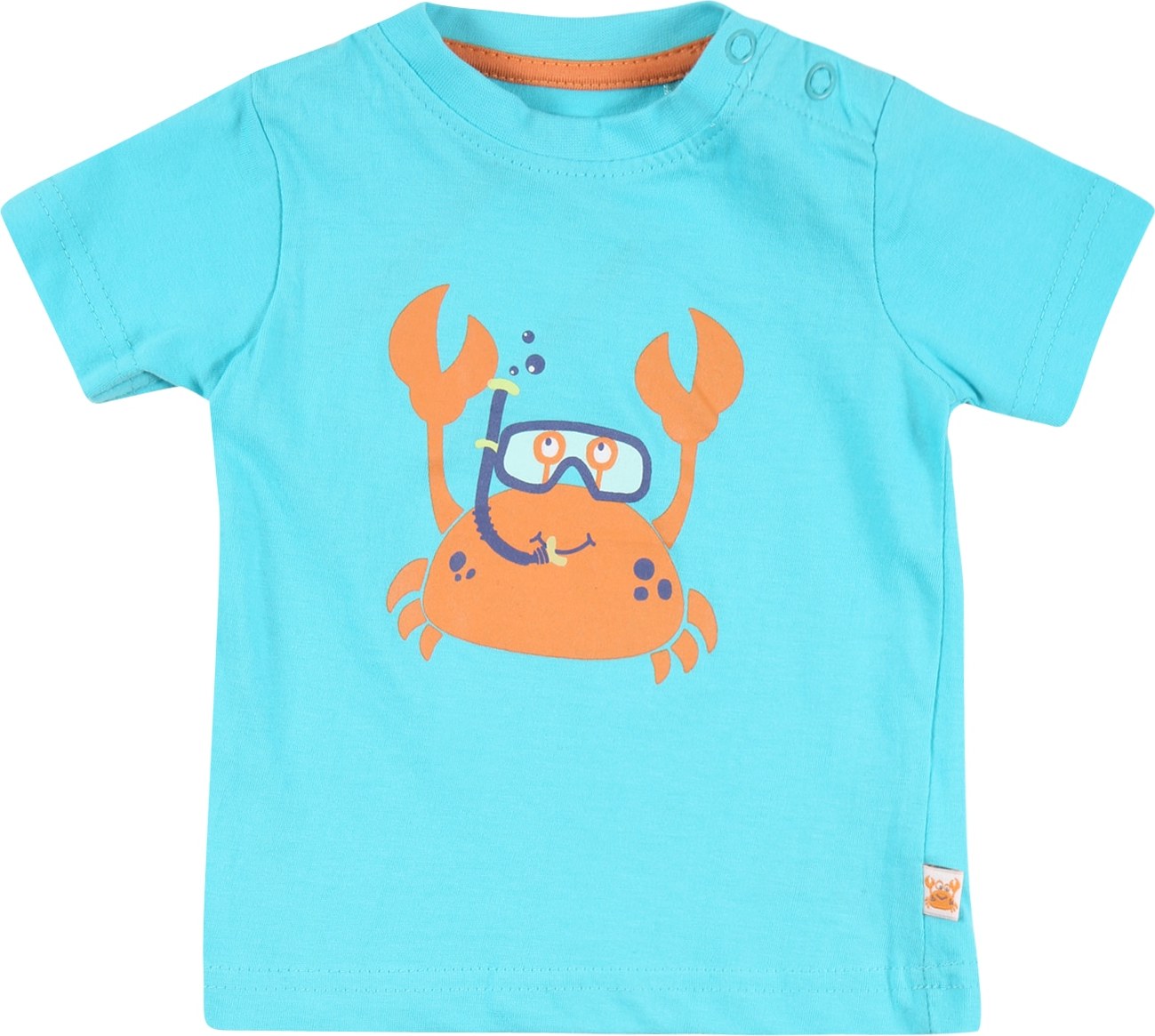 BLUE SEVEN Tričko aqua modrá / tmavě oranžová / marine modrá / azurová / pastelově žlutá