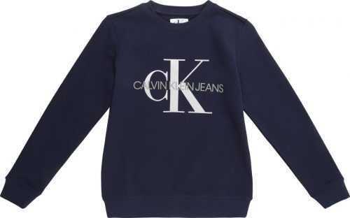 Calvin Klein Jeans Mikina bílá / tmavě modrá / šedá