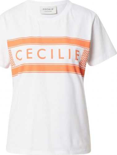 Cecilie Copenhagen Tričko 'Simone' bílá / oranžová
