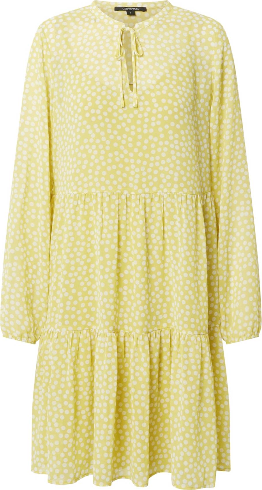COMMA Košilové šaty žlutá / bílá