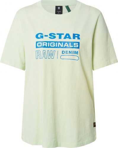 G-Star RAW Tričko světle zelená / královská modrá