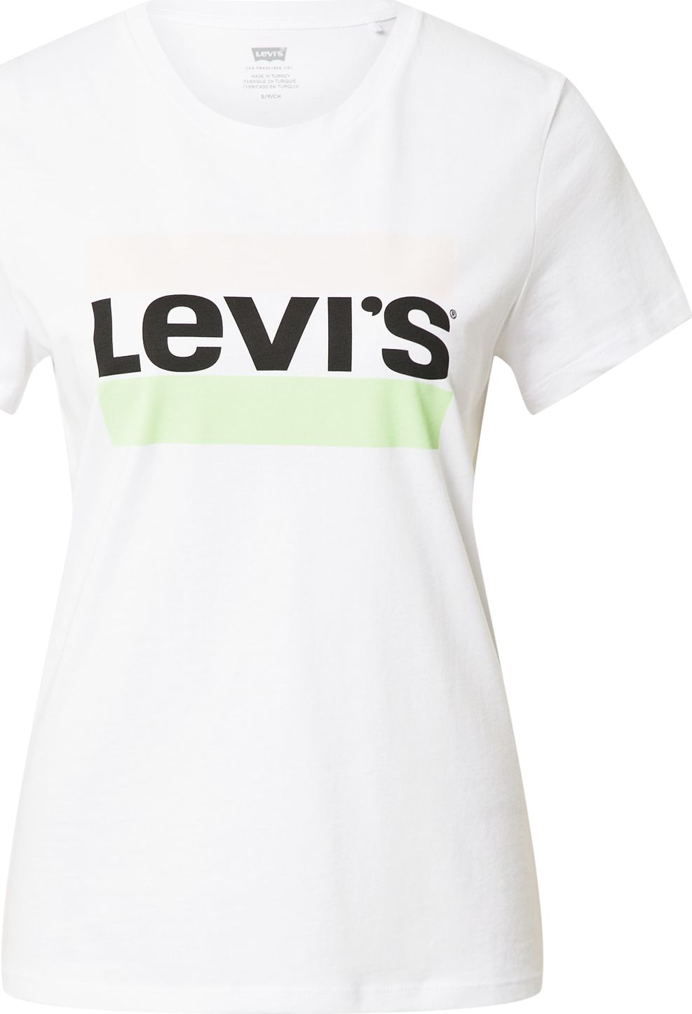 LEVI'S Tričko bílá / černá / mátová / pastelově oranžová