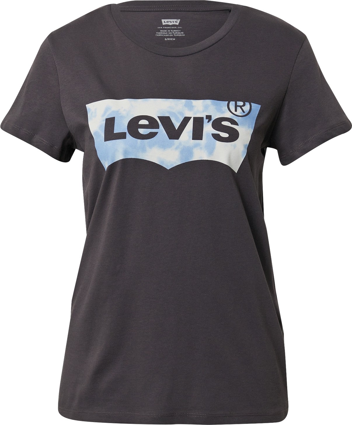 LEVI'S Tričko černá / kouřově modrá / bílá