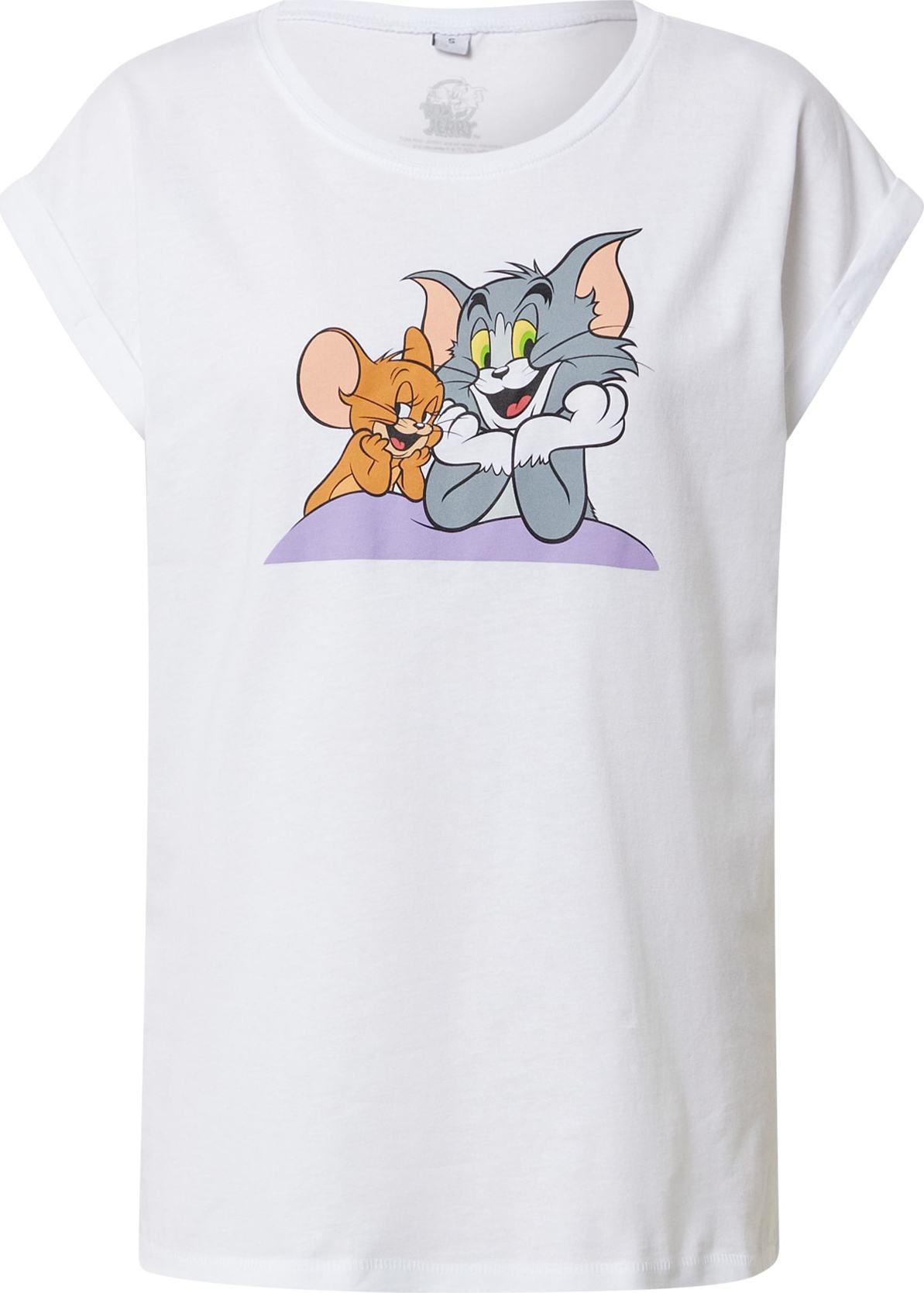 Merchcode Tričko 'Tom & Jerry' bílá / šedá / hnědá