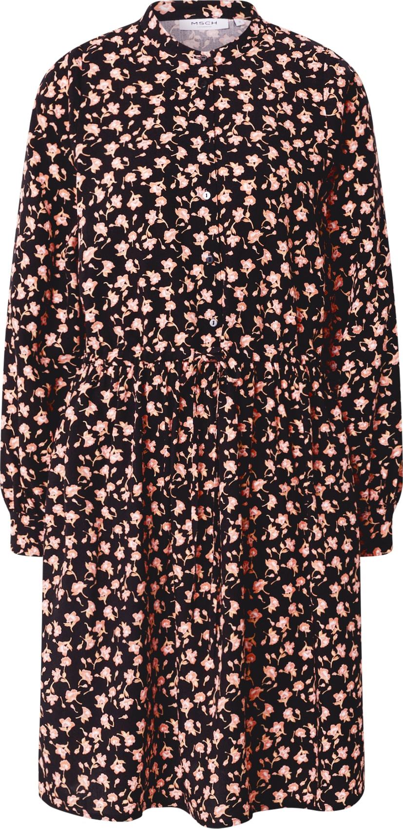 MOSS COPENHAGEN Košilové šaty černá / růžová