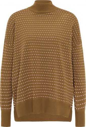 MYMO Maxi svetr olivová / světle růžová