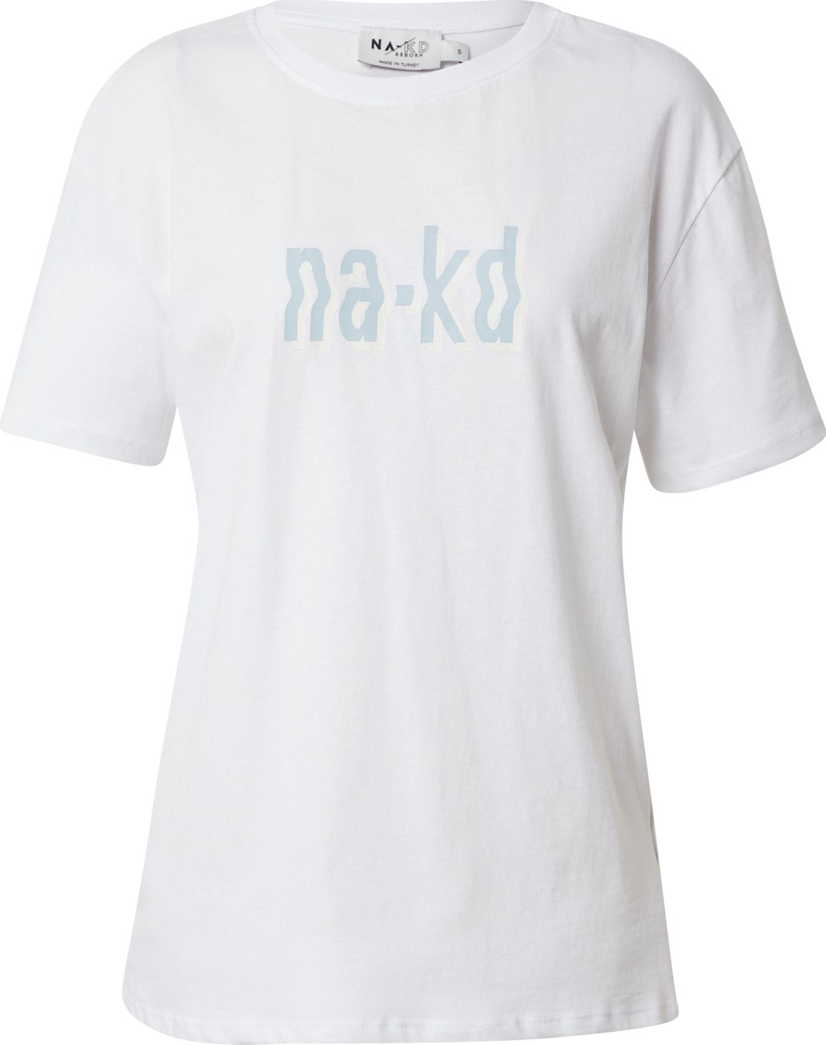 NA-KD Tričko bílá / světlemodrá