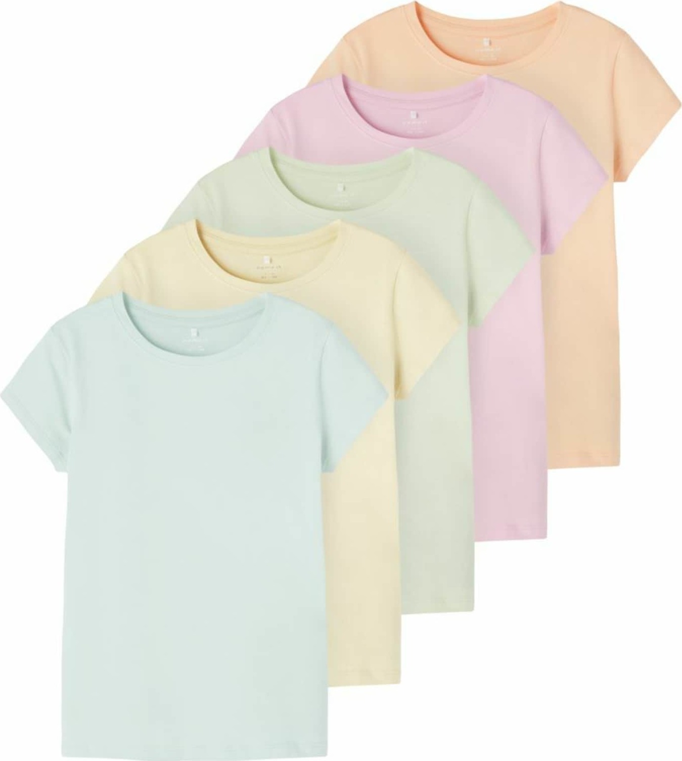 NAME IT Tričko 'BEATRIC' světlemodrá / světle žlutá / jasně oranžová / světle zelená / světle růžová