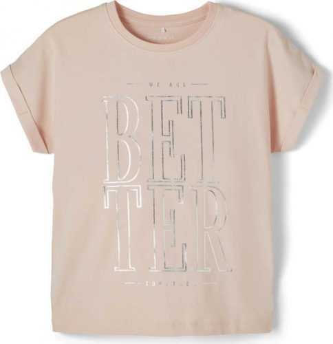 NAME IT Tričko 'Bisan' pudrová / stříbrná