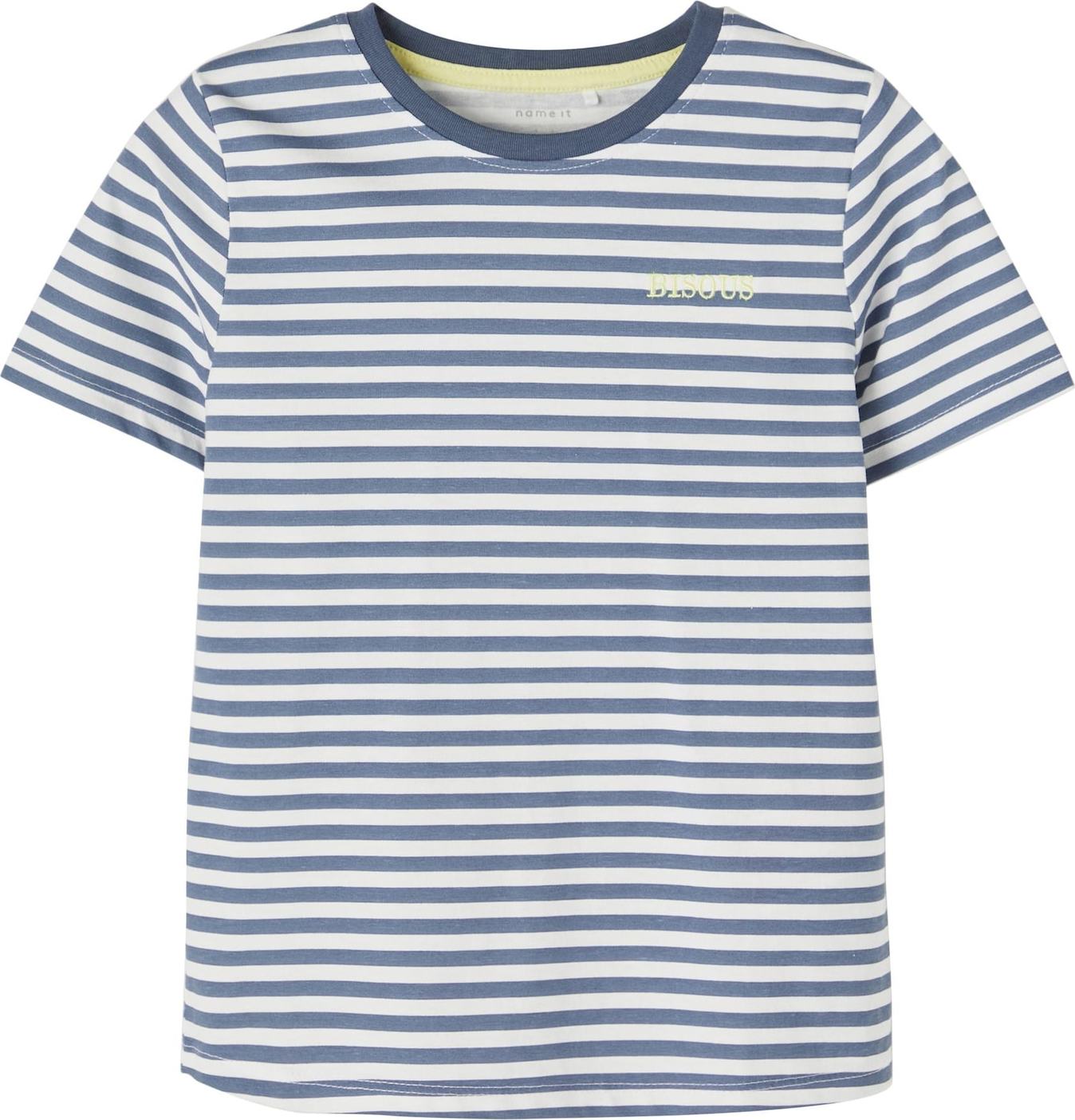 NAME IT Tričko indigo / bílá / světle žlutá
