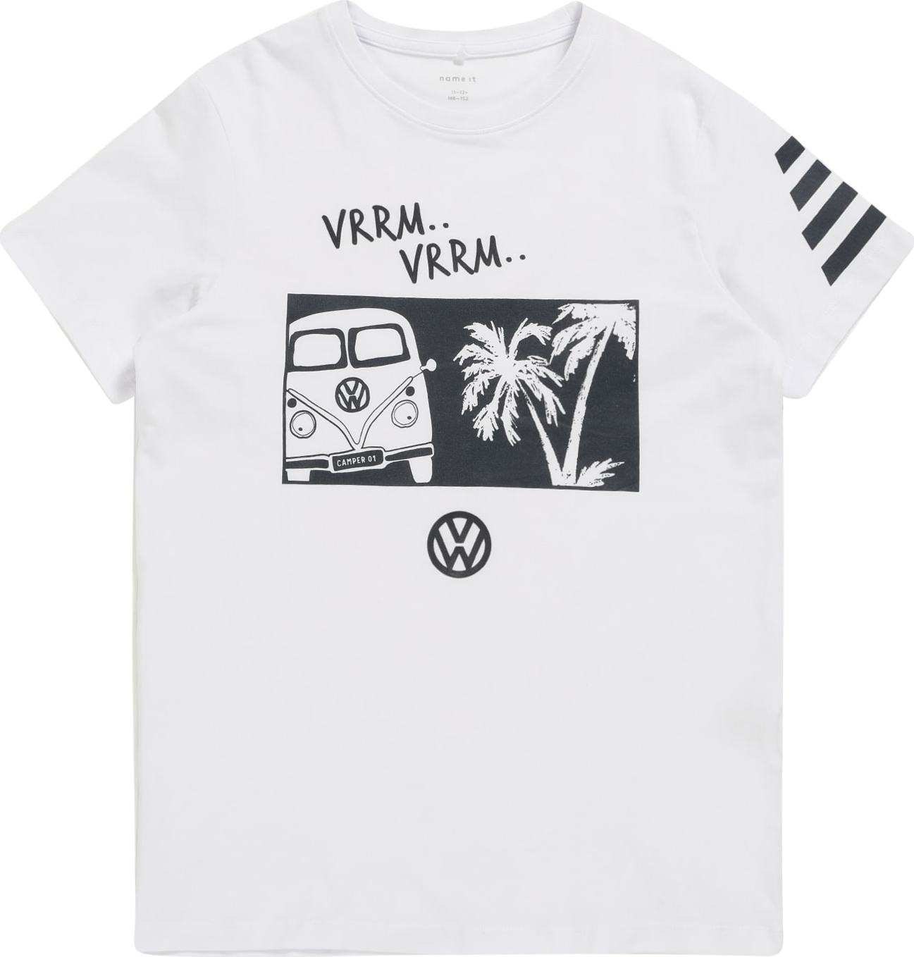 NAME IT Tričko 'LINUS' bílá / černá
