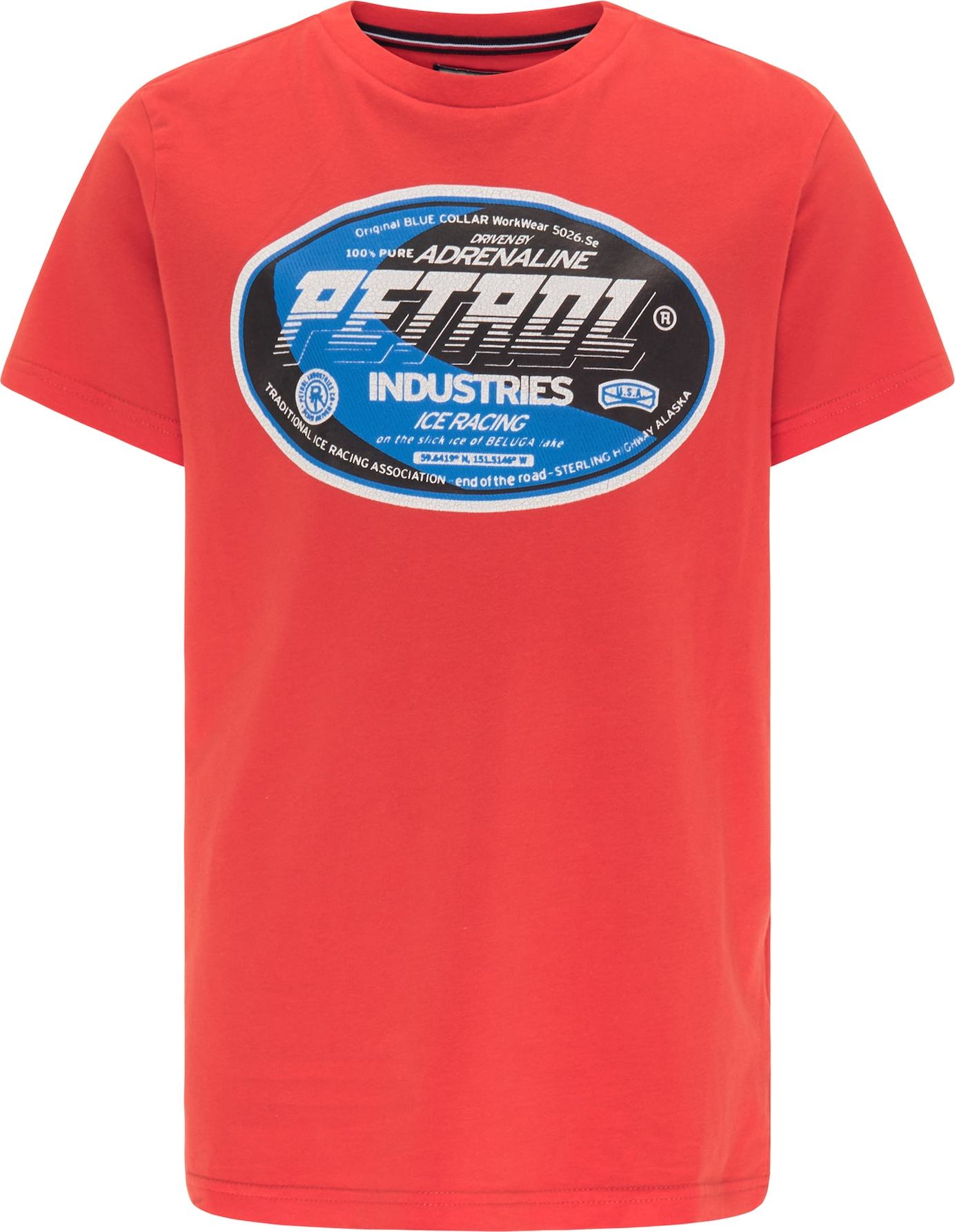 Petrol Industries Tričko červená / modrá / bílá