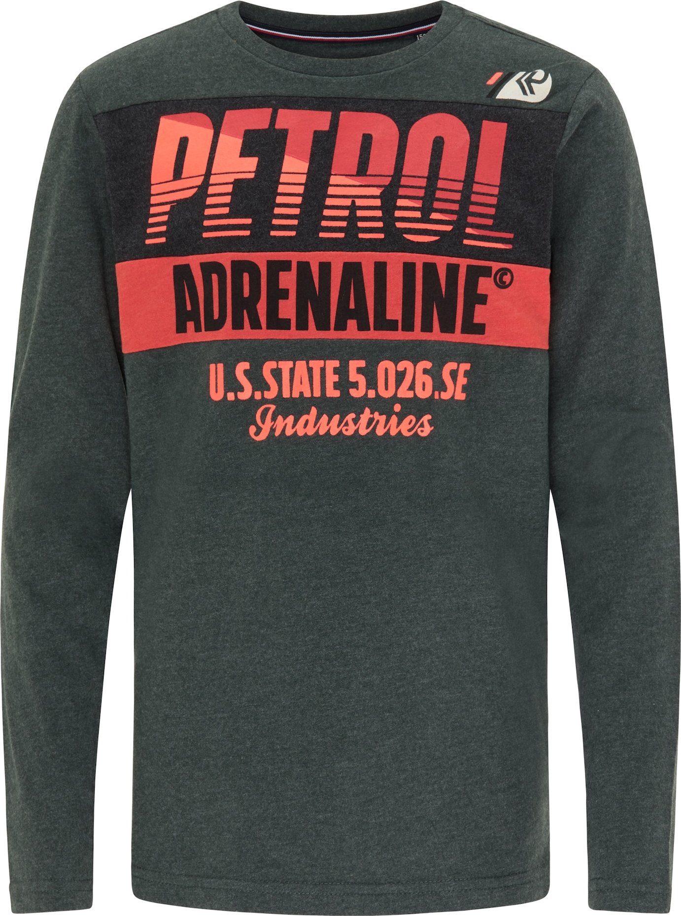 Petrol Industries Tričko jedle / červená / černá