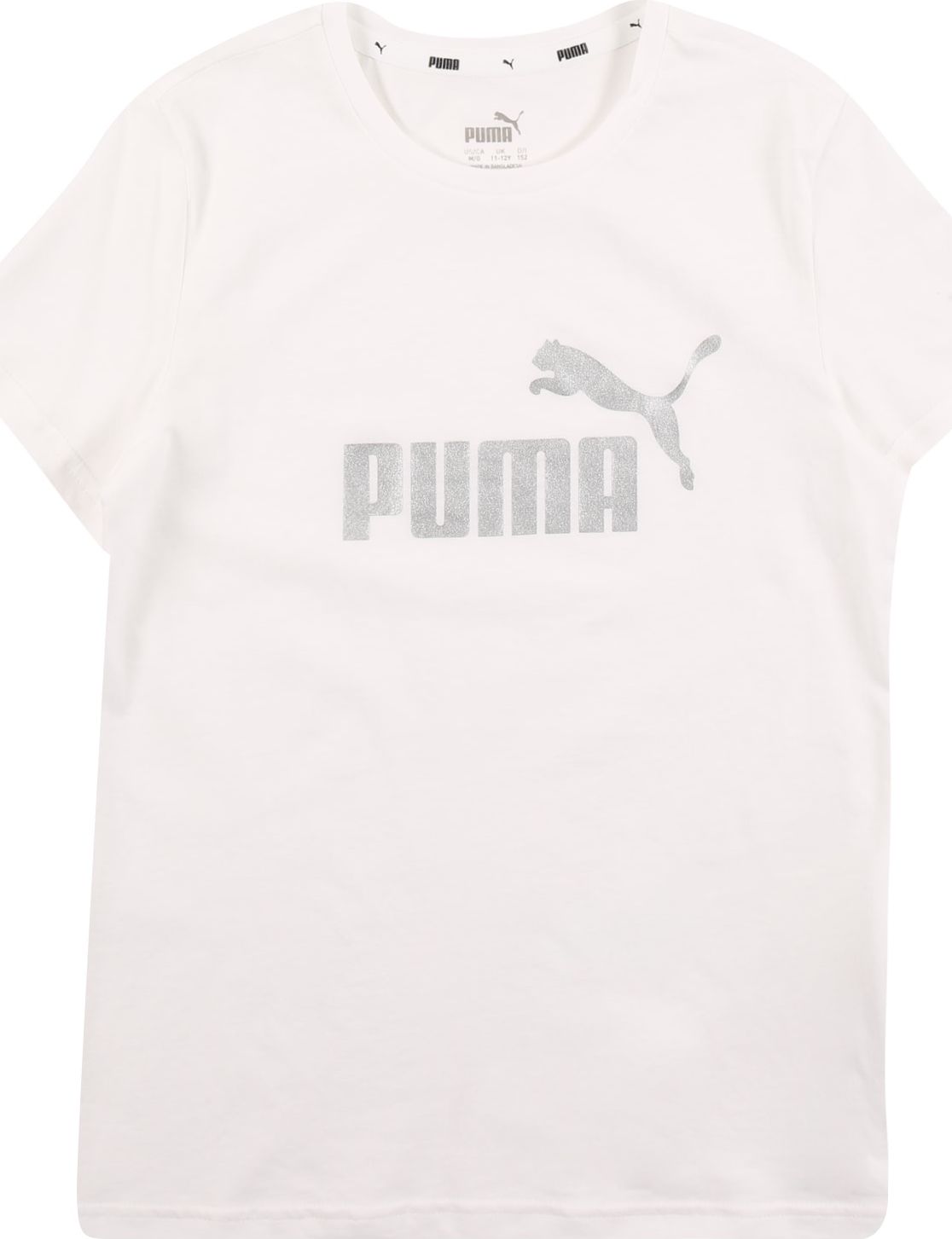 PUMA Tričko bílá / stříbrná