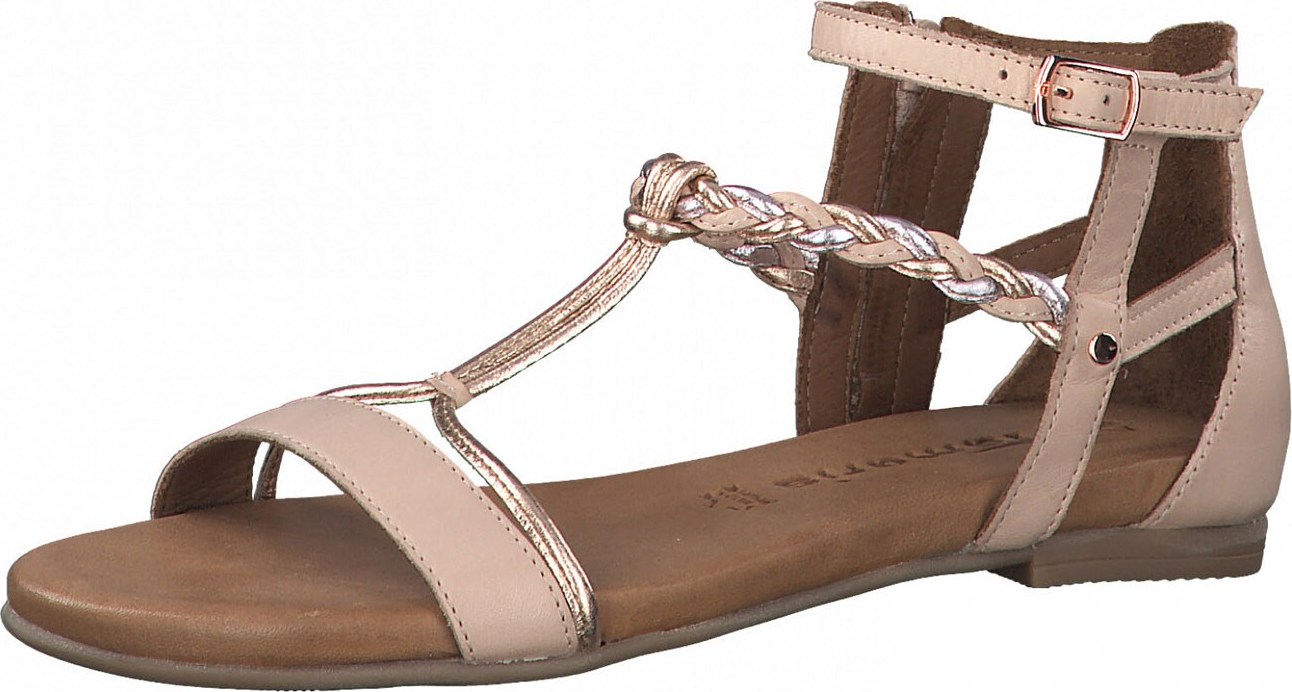 TAMARIS Páskové sandály růžově zlatá / pudrová / stříbrná
