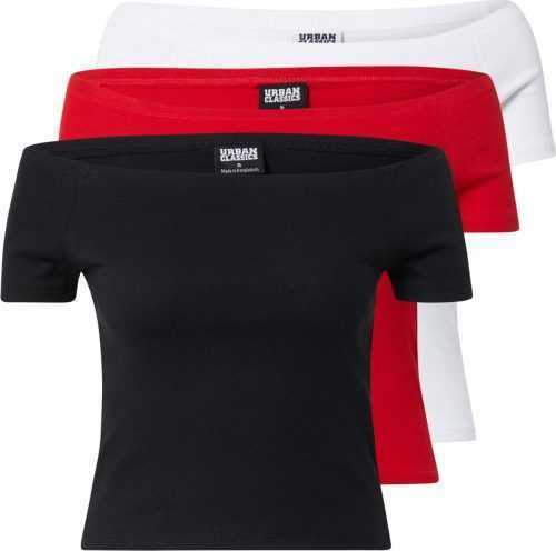 Urban Classics Tričko bílá / černá / ohnivá červená