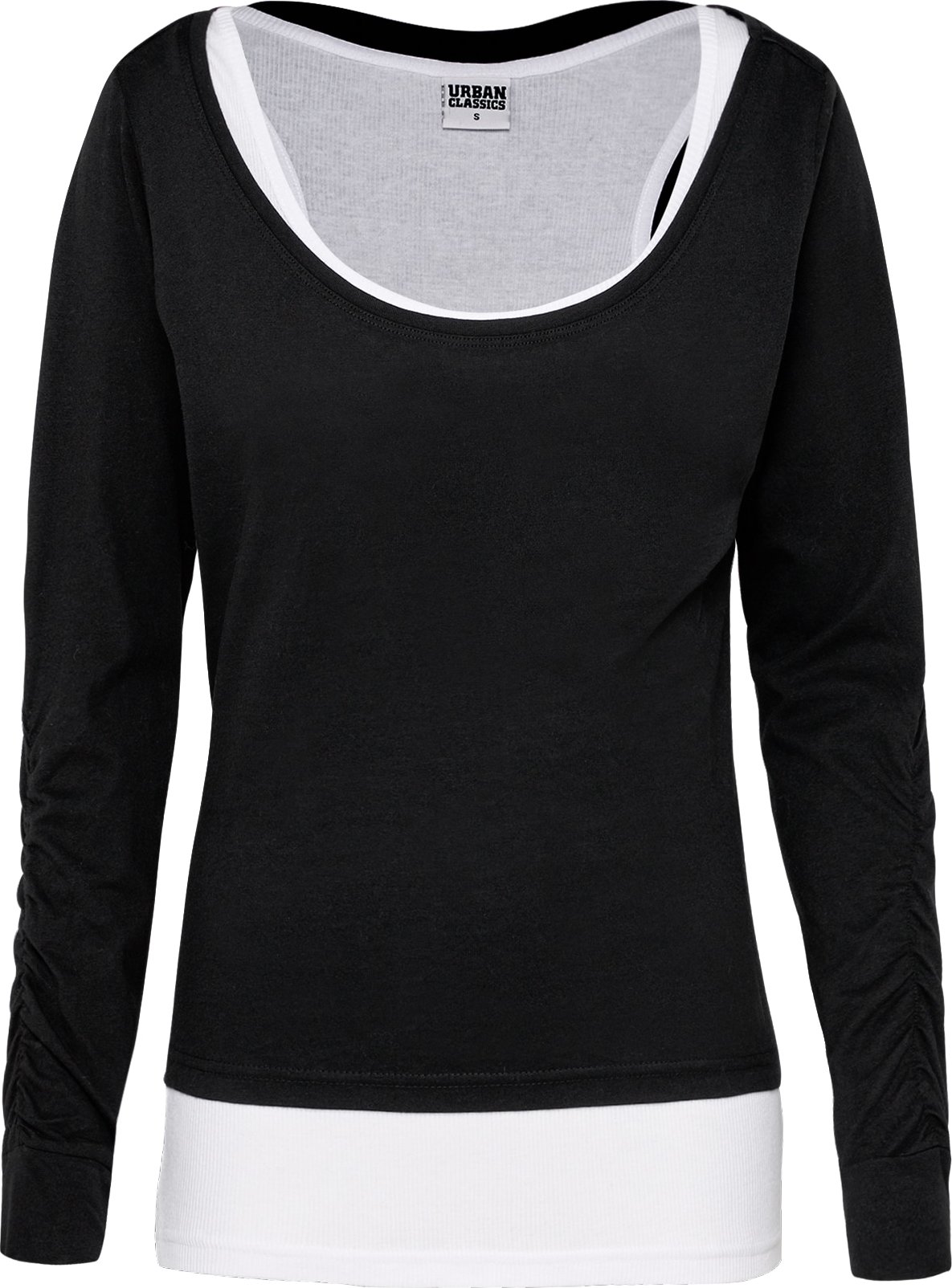 Urban Classics Tričko 'Two-Colored' černá / bílá