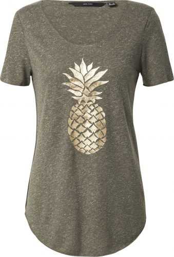 VERO MODA Tričko 'LUA' tmavě zelená / zlatá