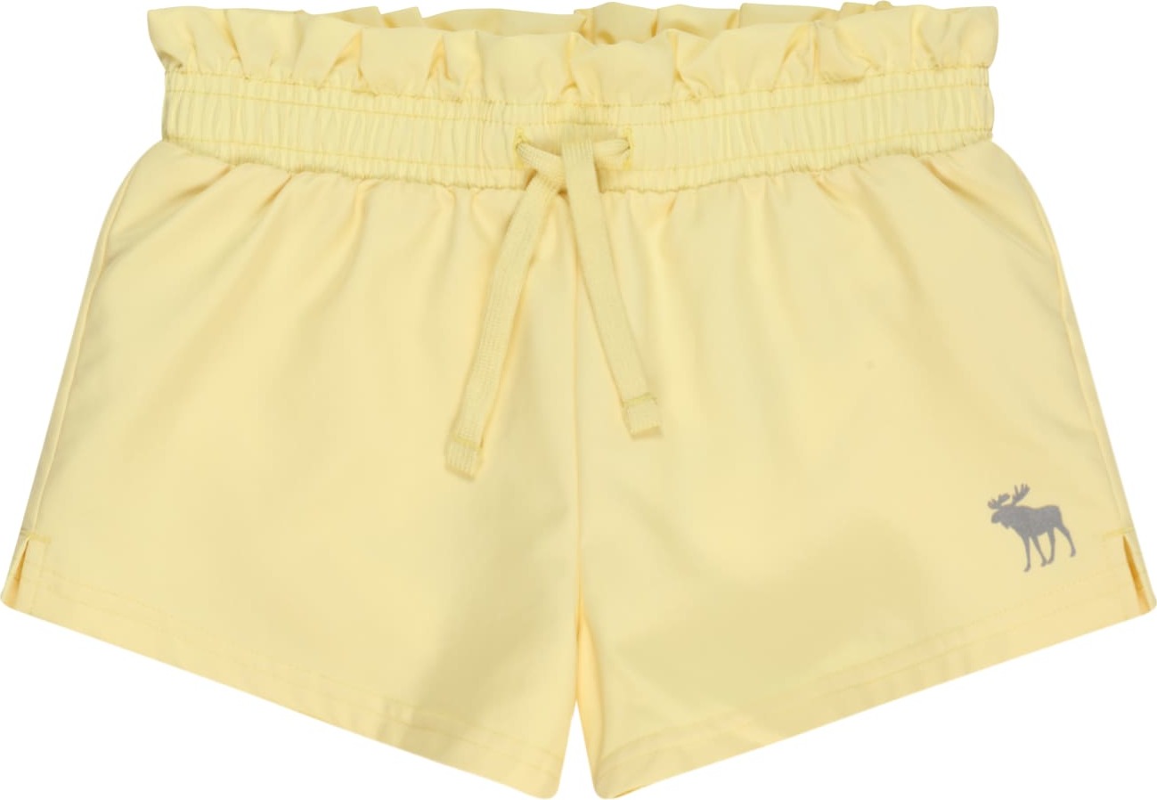 Abercrombie & Fitch Kalhoty světle žlutá / šedá