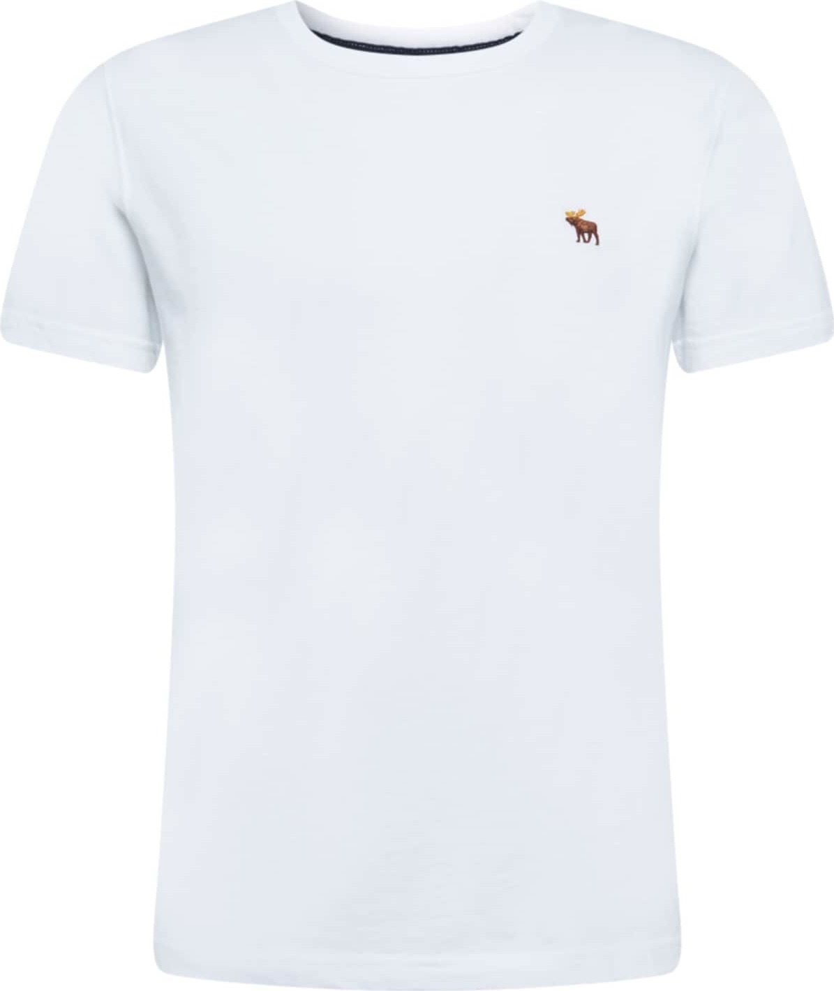 Abercrombie & Fitch Tričko bílá / hnědá