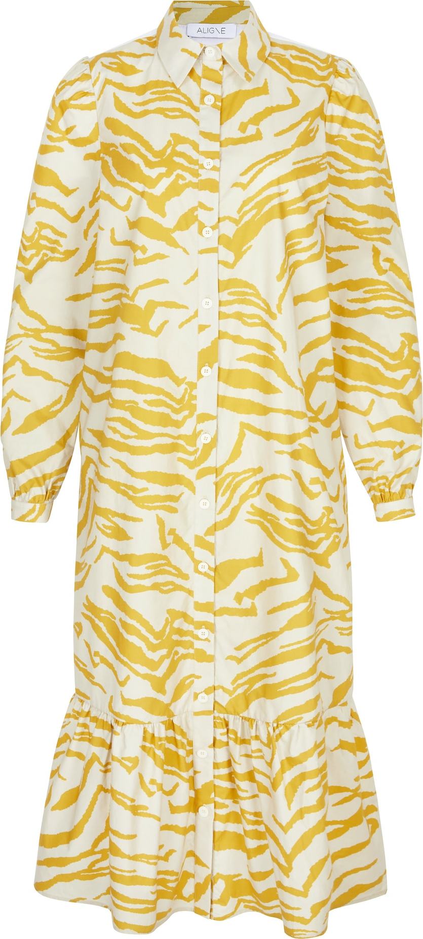 Aligne Košilové šaty 'Cecilie' zlatě žlutá / přírodní bílá