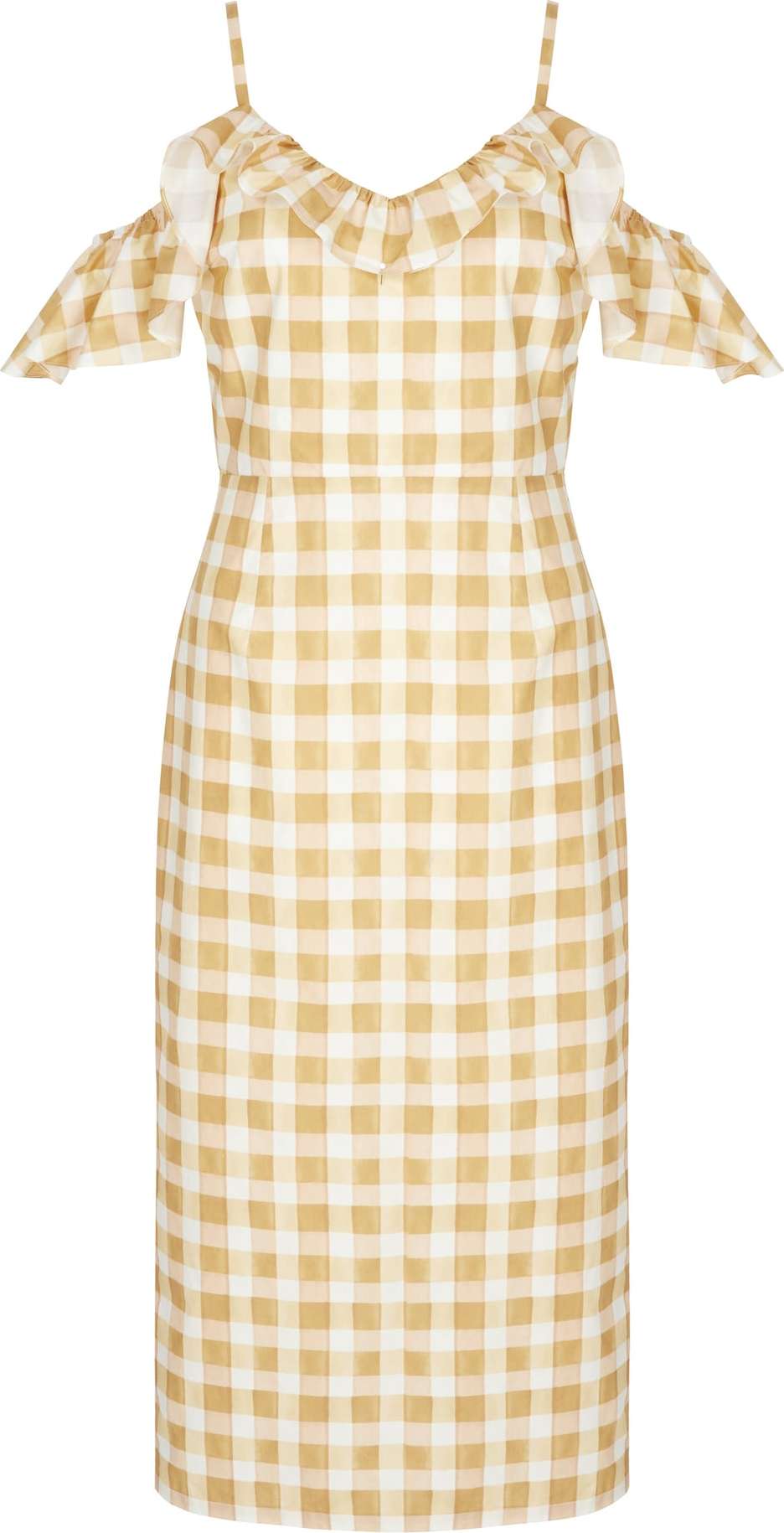 Aligne Letní šaty 'Curdah' zlatě žlutá / žlutá / bílá