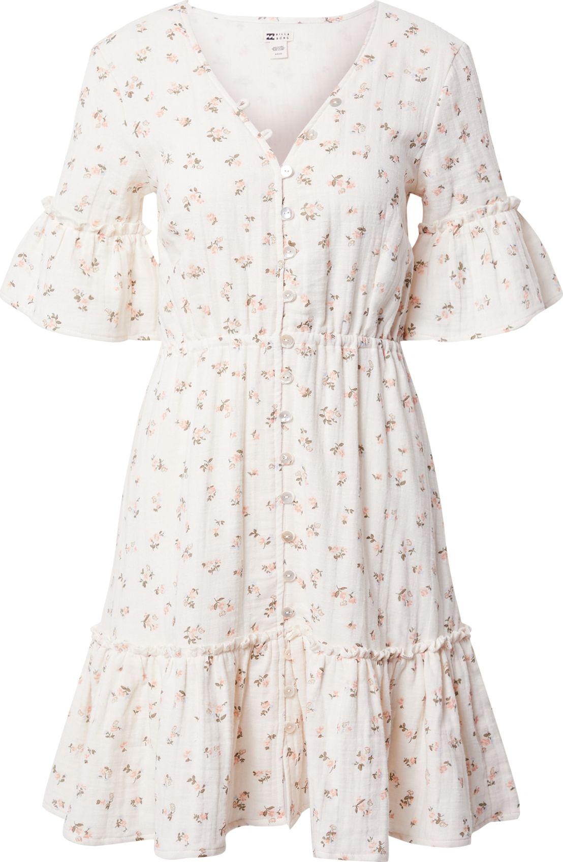 BILLABONG Košilové šaty 'LOVE GAME' bílá / růžová / khaki