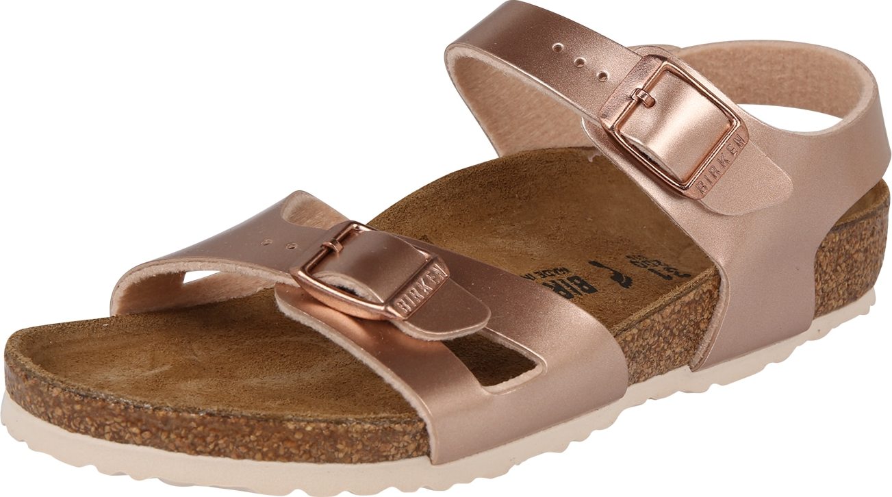 BIRKENSTOCK Sandály 'Rio' růžově zlatá