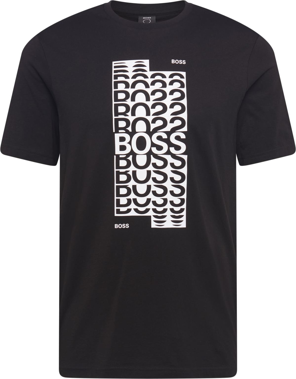 BOSS ATHLEISURE Tričko černá / bílá