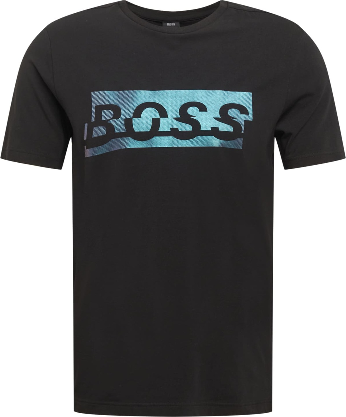 BOSS ATHLEISURE Tričko černá / světlemodrá