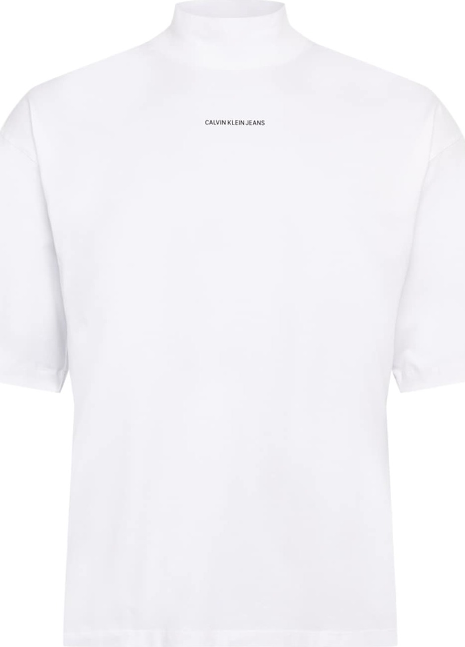 Calvin Klein Jeans Tričko bílá / černá