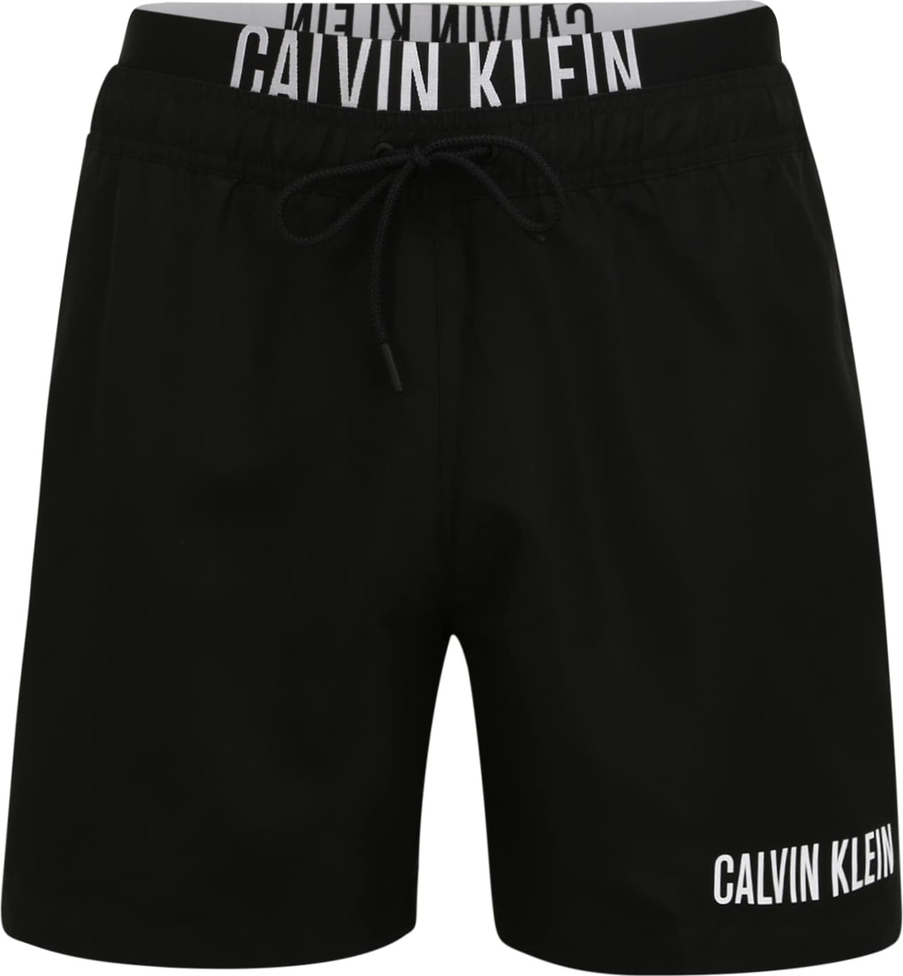 Calvin Klein Swimwear Plavecké šortky černá / bílá