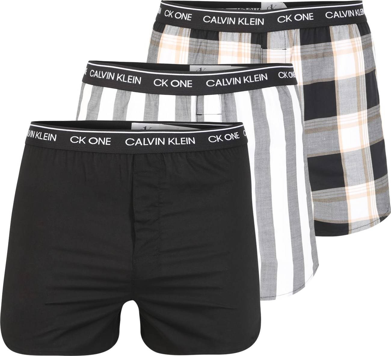Calvin Klein Underwear Boxerky šedá / bílá / černá