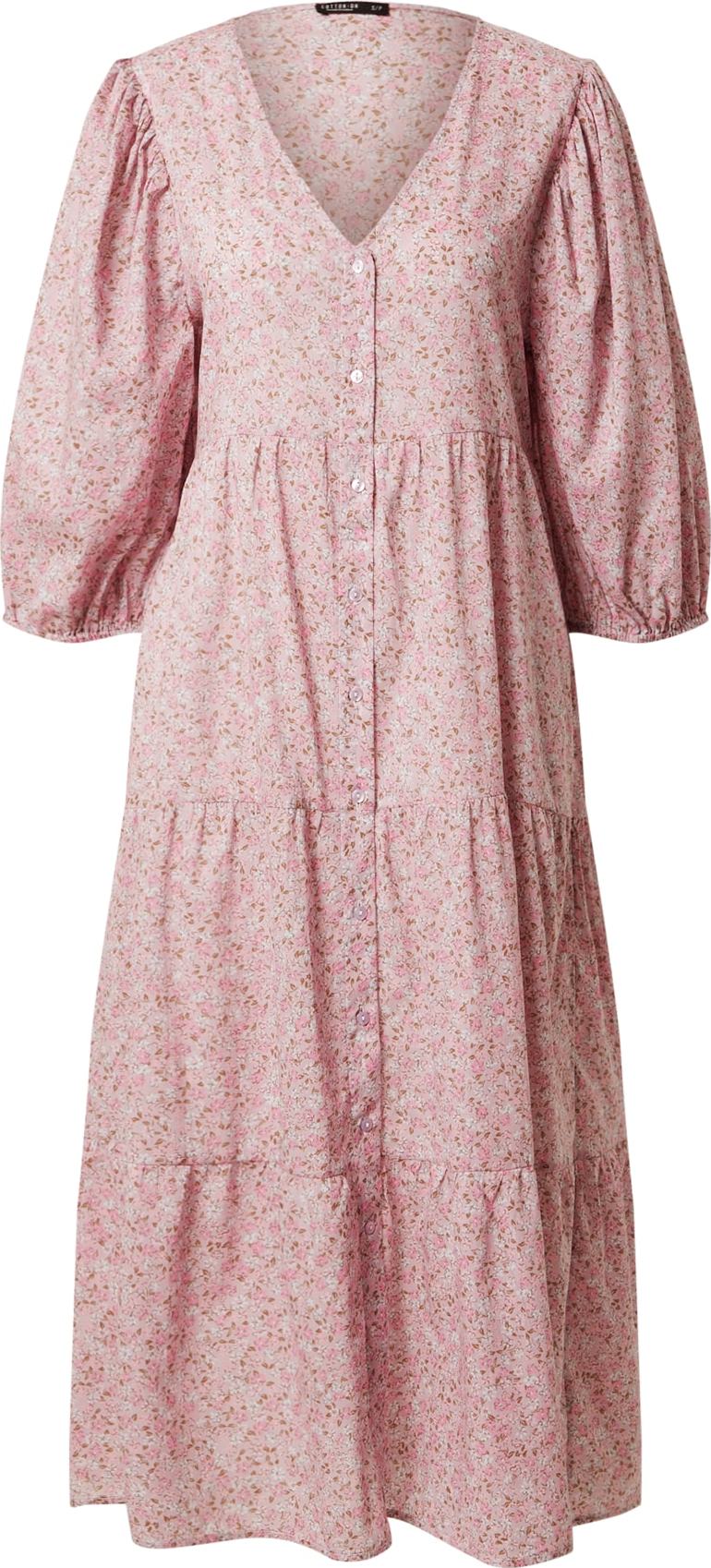 Cotton On Košilové šaty 'KAIA' bledě fialová / šedá / azurová / růžová