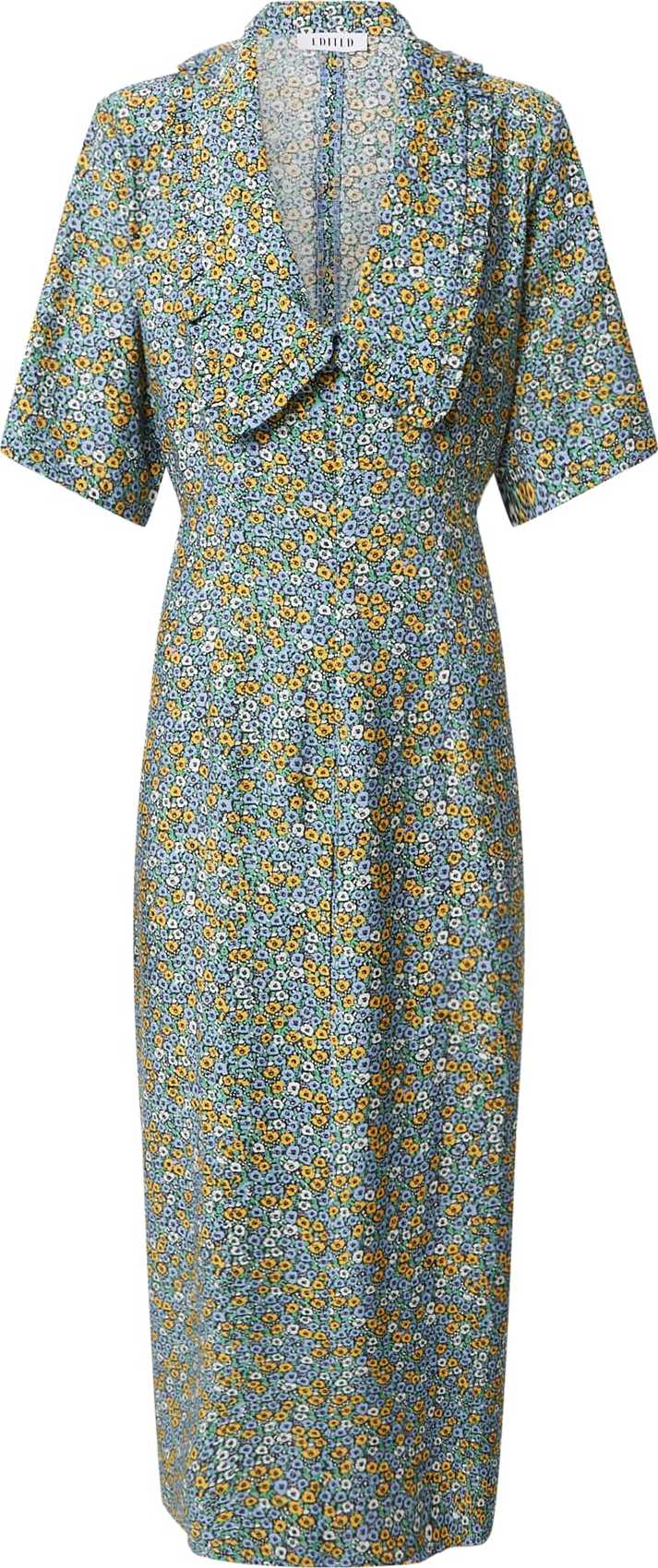 EDITED Košilové šaty 'Nathaly' zelená / žlutá / modrá / bílá