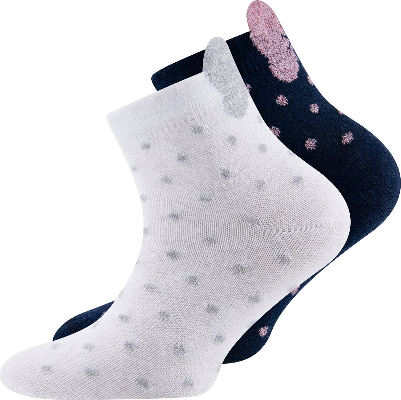 EWERS Ponožky bílá / námořnická modř / šedá / světle růžová