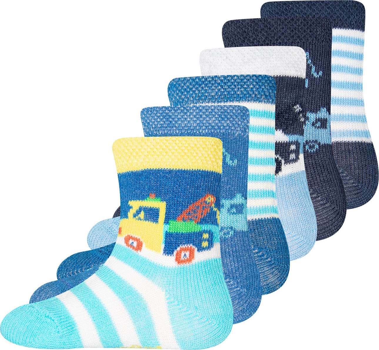 EWERS Ponožky bílá / limone / námořnická modř / nefritová / pastelově červená
