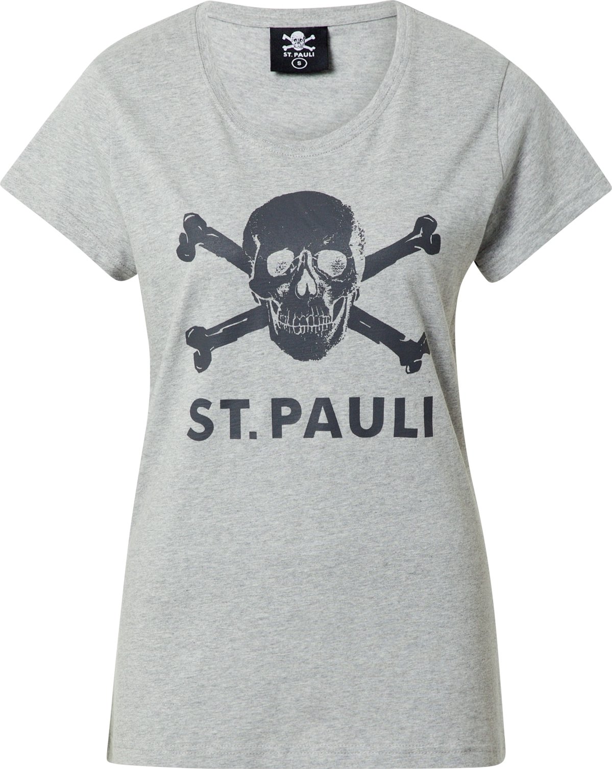 FC St. Pauli Tričko 'Totenkopf' antracitová / šedý melír