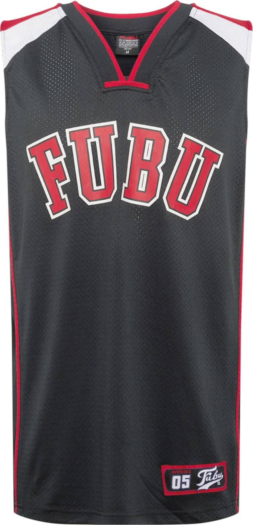 FUBU Tričko 'College' černá / červená / bílá