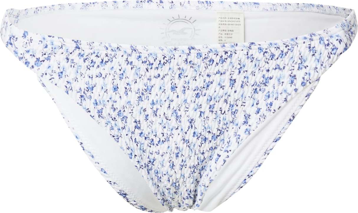 HOLLISTER Spodní díl plavek 'EMEA' bílá / azurová / modrá / tmavě fialová