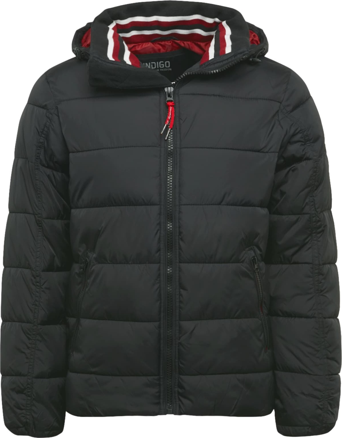 INDICODE JEANS Přechodná bunda 'Juan Diego' černá / červená / bílá