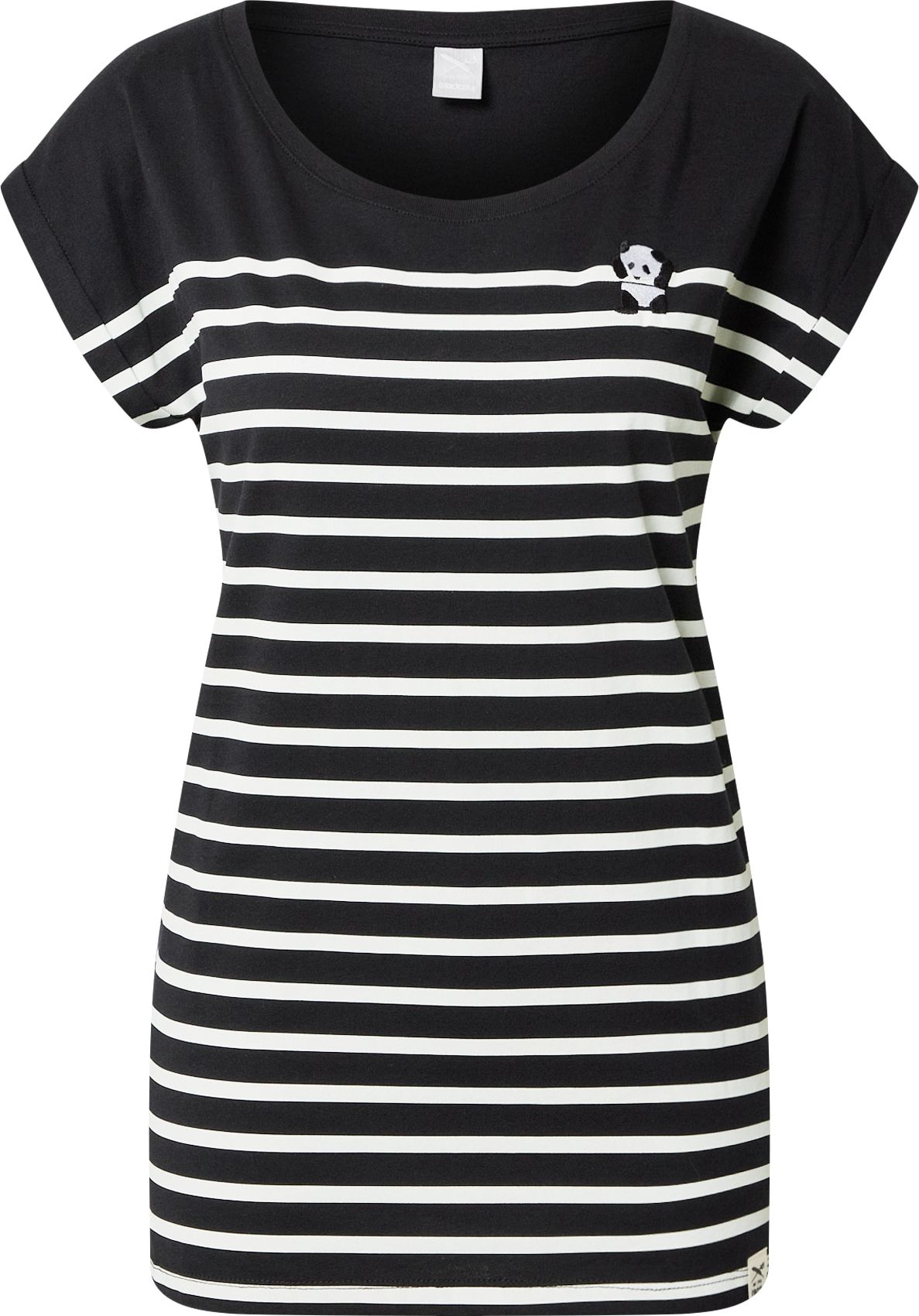 Iriedaily Tričko 'Panda' bílá / černá