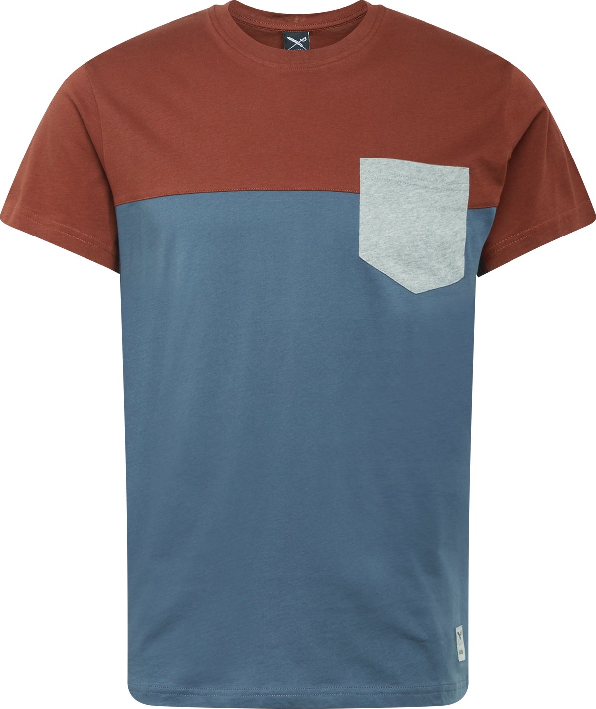Iriedaily Tričko rezavě hnědá / kouřově modrá / světle šedá