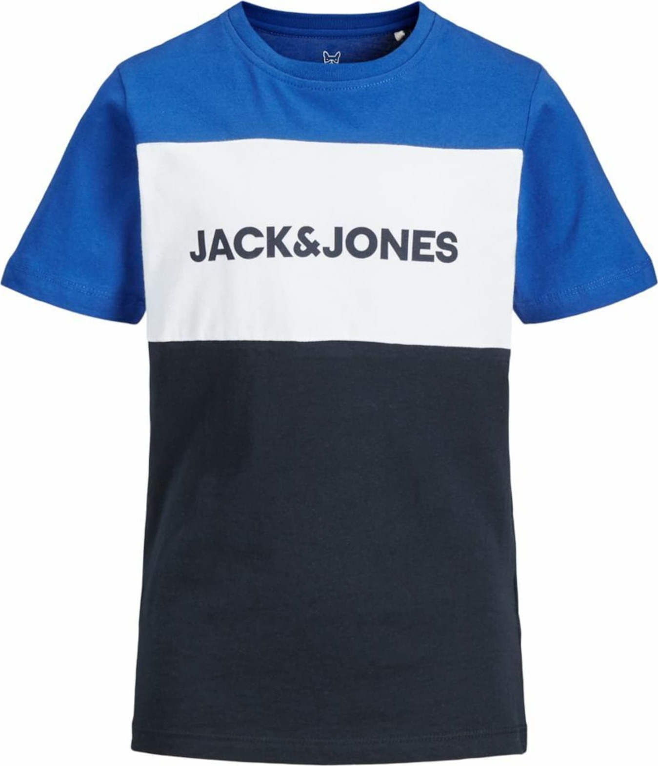 Jack & Jones Junior Tričko bílá / královská modrá / noční modrá