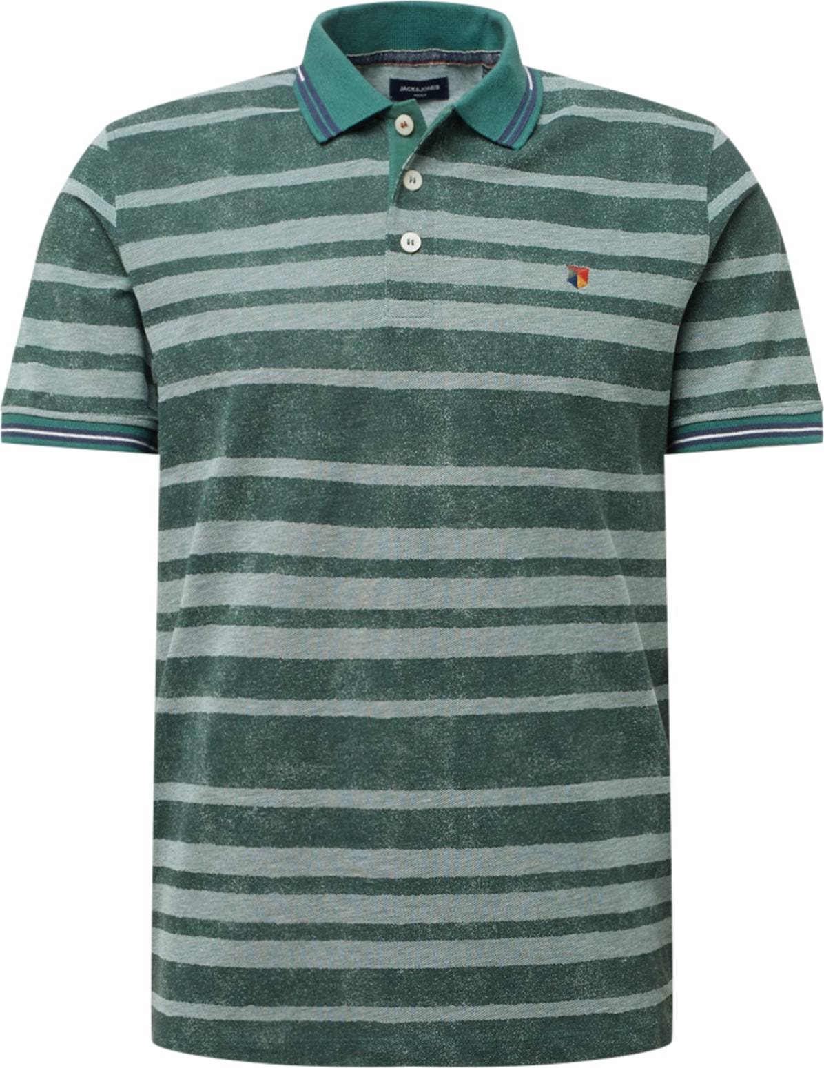 JACK & JONES Tričko 'BLUWIN' zelená / pastelově zelená / oranžová / námořnická modř