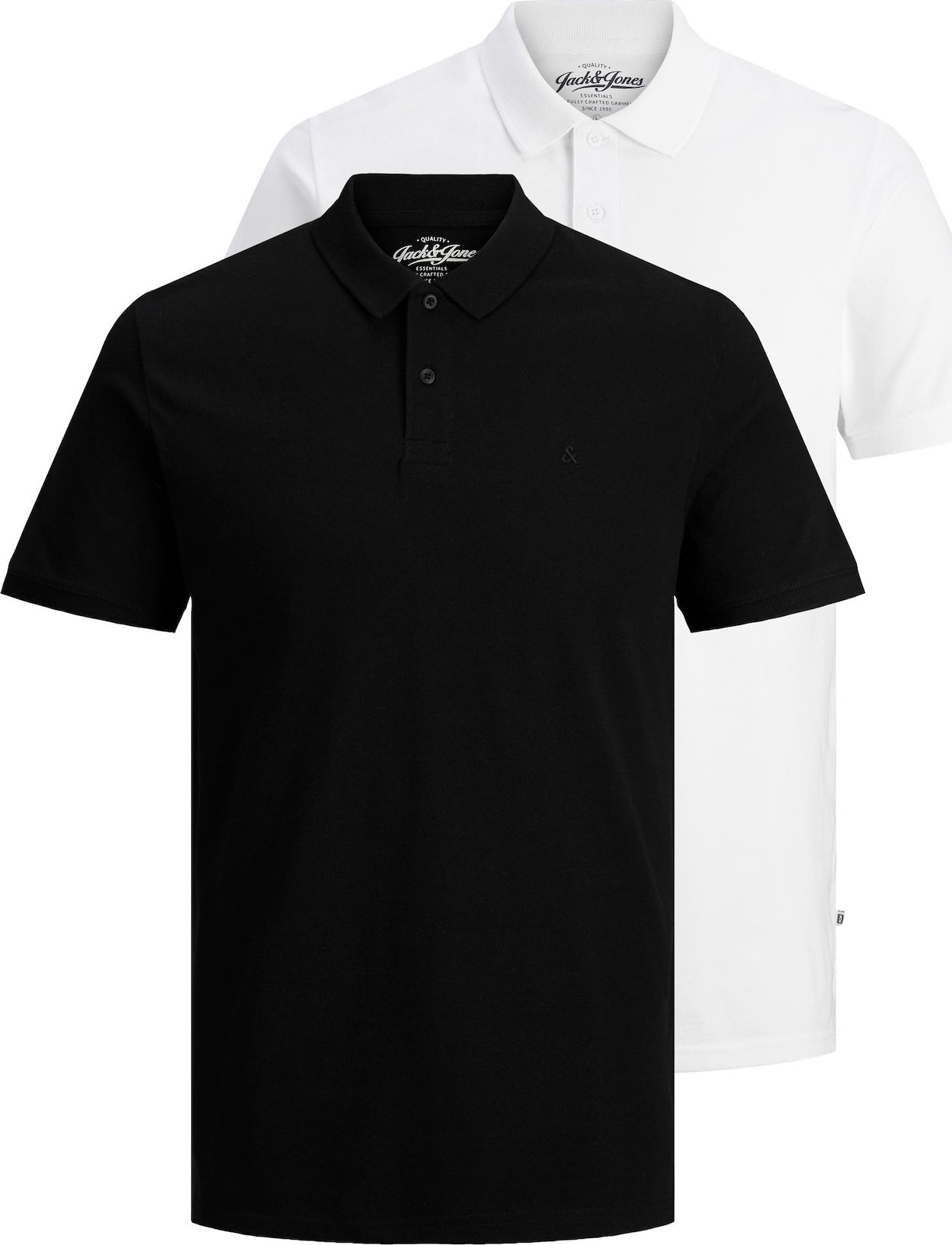 JACK & JONES Tričko černá / bílá