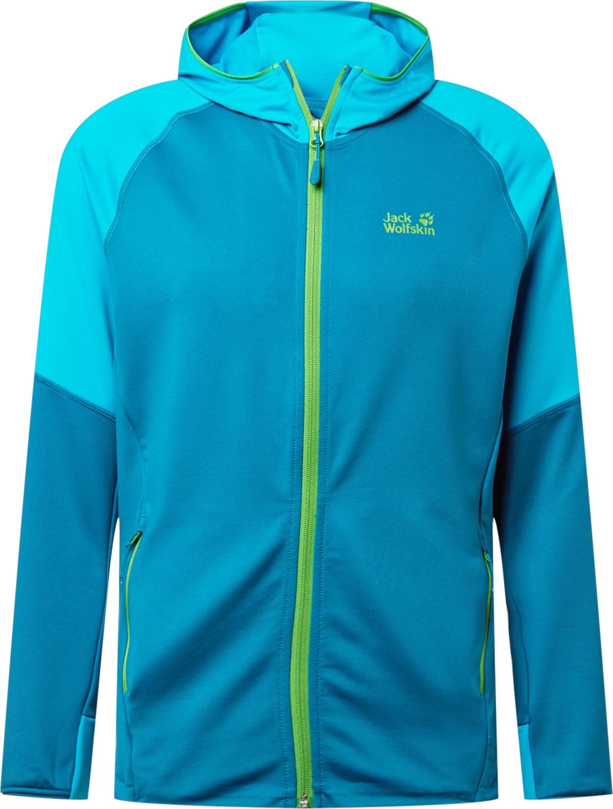 JACK WOLFSKIN Funkční bunda 'HYDRO III' nebeská modř / světle zelená / aqua modrá