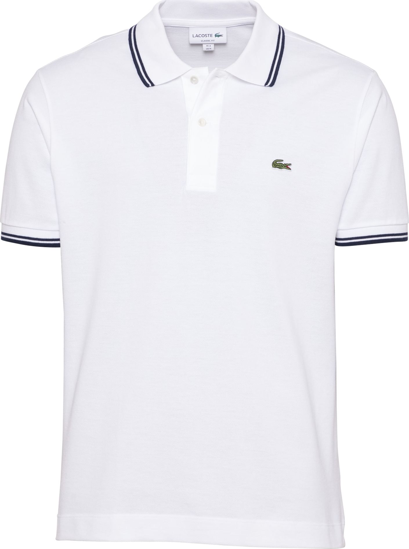 LACOSTE Tričko bílá / námořnická modř