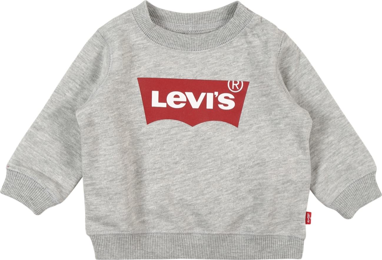 LEVI'S Mikina šedý melír / červená / bílá